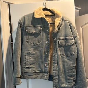 Faherty Light Blue Denim Jacket with Tan Lining